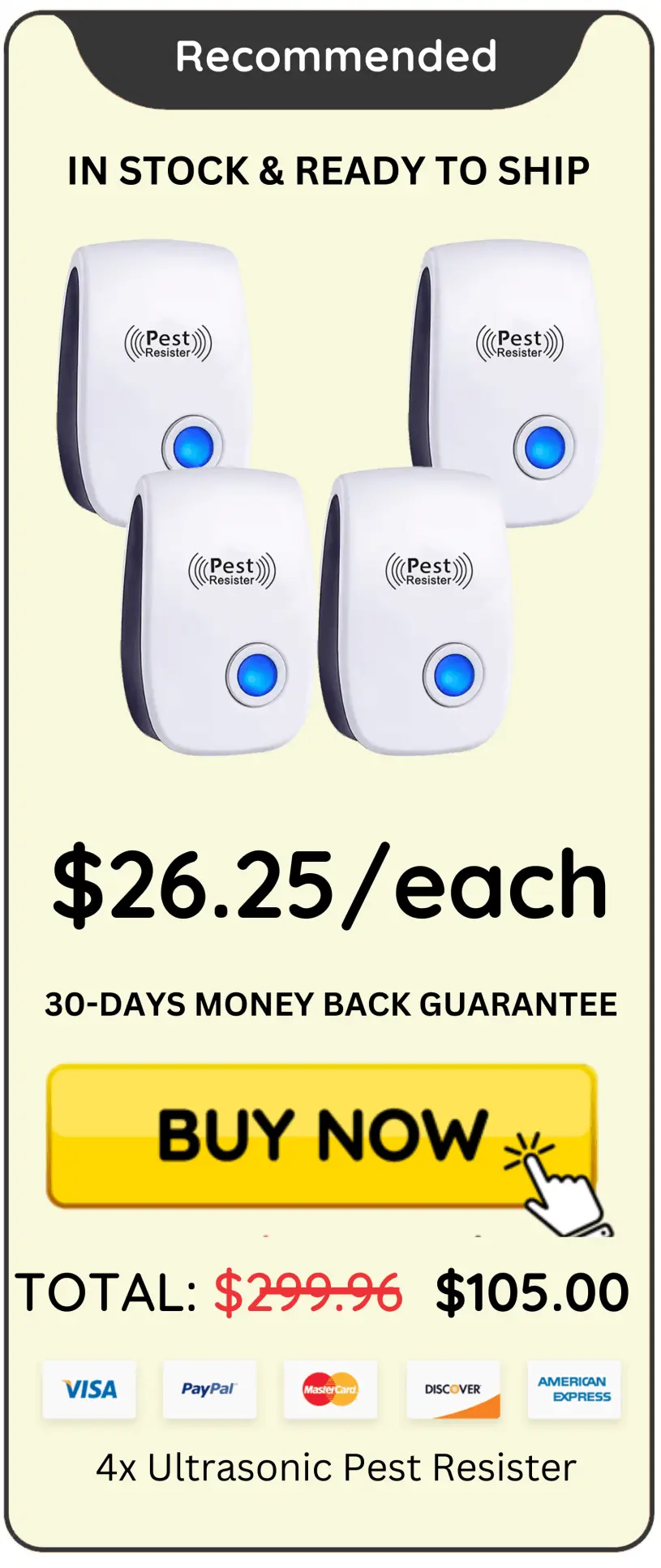 Ultrasonic Pest Resister offer package price 